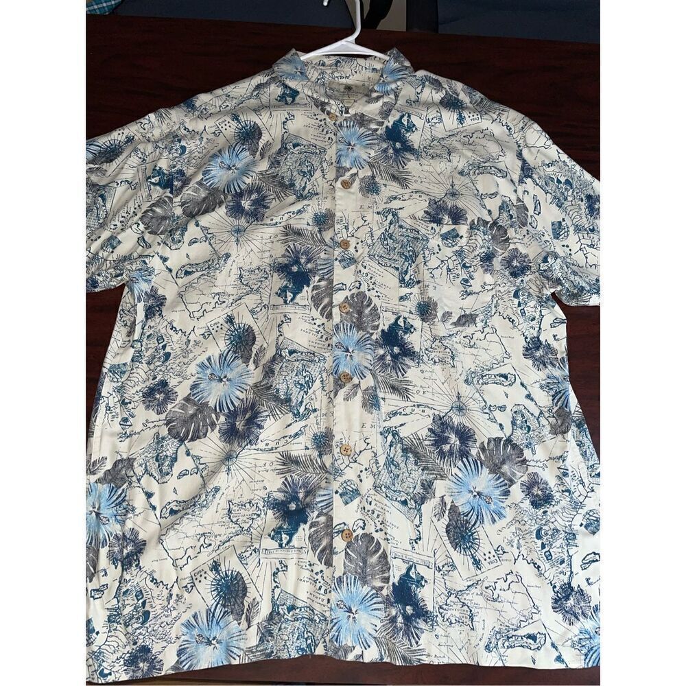 Island Shores Mens Silk Short Sleeve Hawaiian Shirt Size XXL